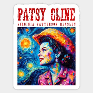 Patsy Cline in starry night Sticker